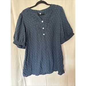 Navy Blue 2XL Women’s Top Lightweight Short Sleeve Top
